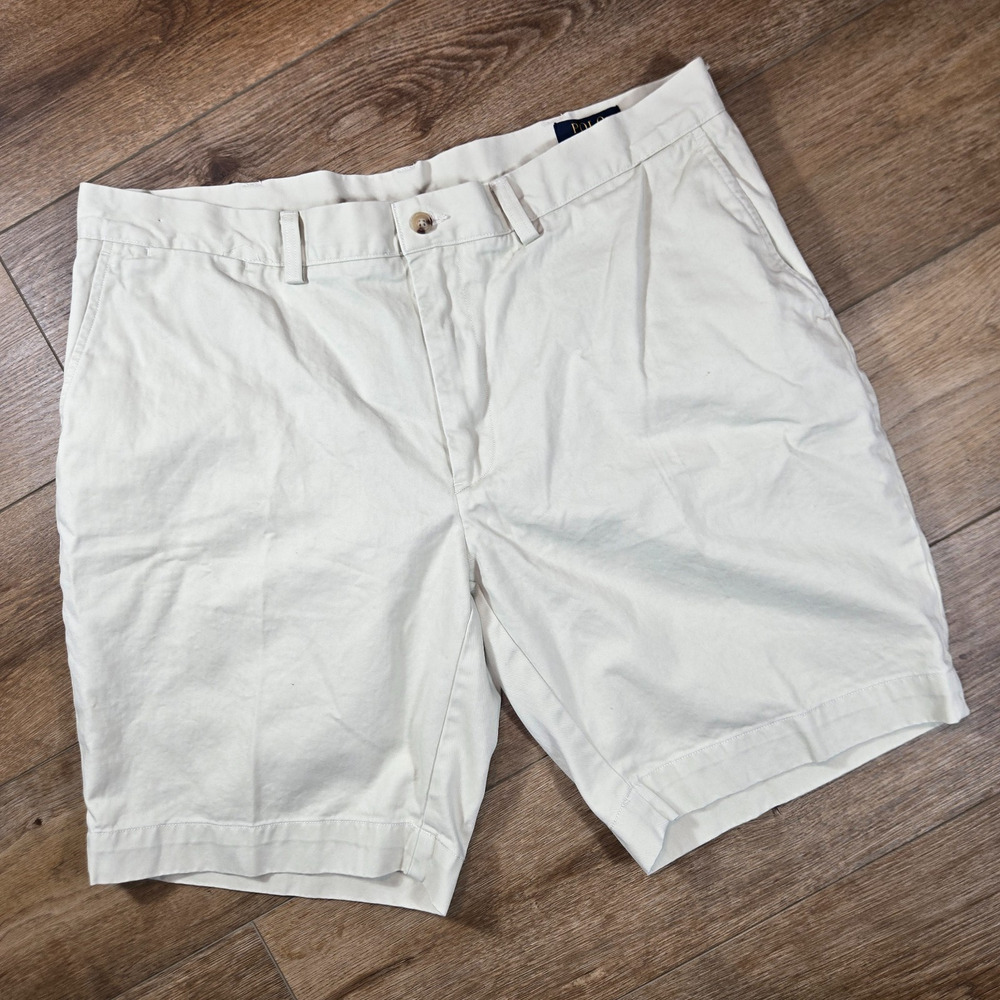 Polo Ralph Lauren Chino Shorts Mens 38 Beige 9 Inseam Cotton Preppy Summer Khaki